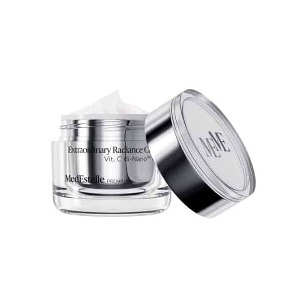 Krem na dzień i na noc Extraordinary Radiance Cream Medestelle Premium. Krem dzienno-nocny do każdego rodzaju cery, krem do twarzy z kwasem hialuronowym i witaminą C, krem do cery dojrzałej, krem do cery zmęczonej, krem rozświetlający, najlepszy krem do twarzy dobry kosmetyk, najlepszepolskie kosmetyki, najlepsze kosmetyki profesjonalne, kosmetyki dostępne u specjalisty, kosmoceutyki