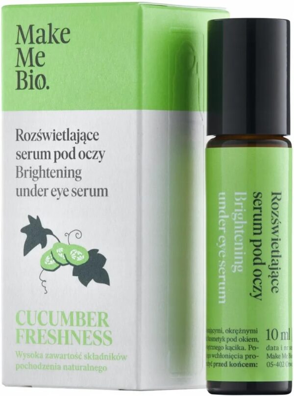 Cucumber Freshness nawilżający roller pod oczy 10 ml, chłodzący roller z ogórkiem, naturalna pielęgnacja skóry wokół oczu, wegański roller z ekstraktem z ogórka