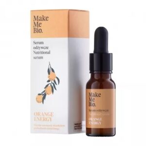 Make Me Bio Orange Energy serum do twarzy 15 ml, naturalne serum odżywcze z olejkiem pomarańczowym, kosmetyk w szklanej butelce z pipetą