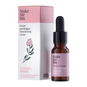 Make Me Bio Garden Roses serum do twarzy 15 ml, nawilżające serum z wodą różaną i dziką różą, naturalny kosmetyk w szklanej butelce z pipetą