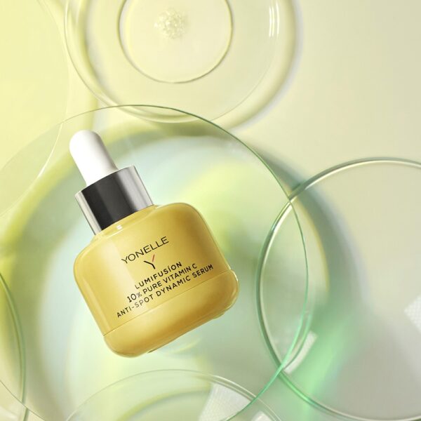 LUMIFUSÍON serum, serum z witaminą C 10%, serum przeciw przebarwieniom, serum rozświetlające Yonelle, serum anti-spot, serum wygładzające cerę, serum na przebarwienia, serum z kolagenem i hialuronem, serum do każdego typu cery