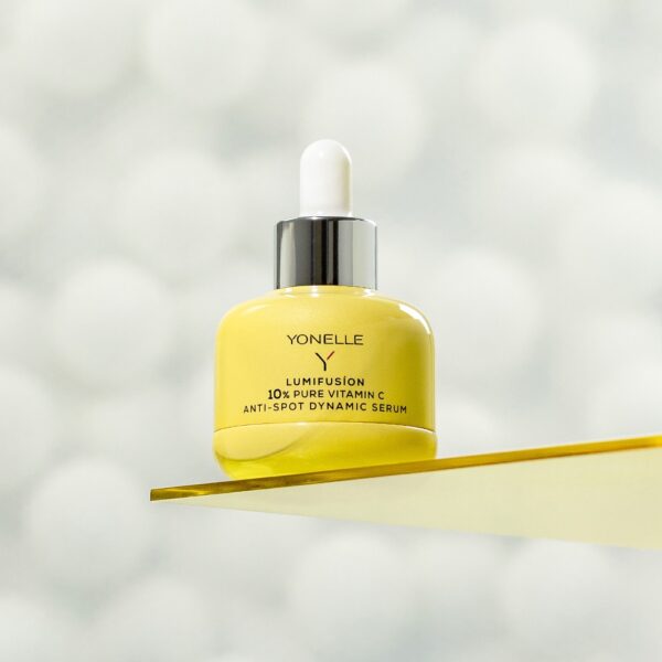 LUMIFUSÍON YONELLE serum witamina C 10%, serum przeciw przebarwieniom Yonelle, serum rozjaśniające skórę, serum wygładzające z witaminą C, serum na dzień i noc