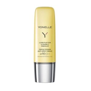 Lumifusion krem SPF50, krem ochronno-rozświetlający z witaminą C, krem na dzień Yonelle SPF50, krem przeciw przebarwieniom, krem z wysokim filtrem SPF50