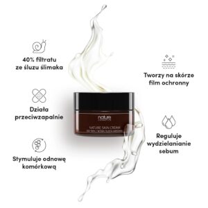 krem ze śluzem ślimaka 15g do skóry tłustej i mieszanej, krem regulujący sebum Nature Skin, krem regenerujący do cery mieszanej, krem nawilżający 15g, krem z filtratem śluzu ślimaka, krem Nature Skin twarz i szyja