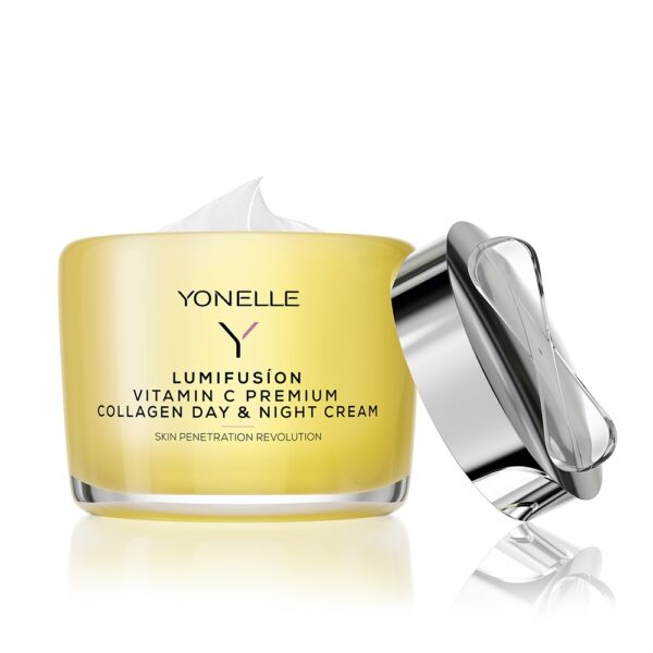 LUMIFUSÍON Vitamin C collagen day & night Cream Yonelle, Kolagenowy Krem Na Dzień I Na Noc Z Witaminą C Premium 50 ml - obrazek 3