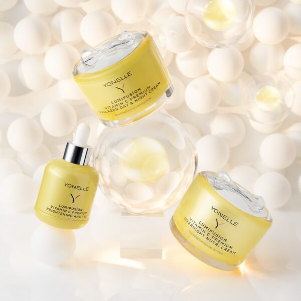 LUMIFUSÍON Vitamin C collagen day & night Cream Yonelle, Kolagenowy Krem Na Dzień I Na Noc Z Witaminą C Premium 50 ml - obrazek 4