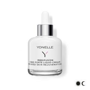 Yonelle Medifusion płynny krem CBD, krem odmładzający cera mieszana, CBD Forte Yonelle mokry krem, regenerujący krem z konopi, krem kontrolujący sebum, krem redukujący pory