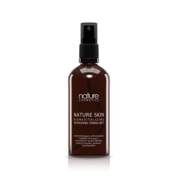 mgiełka tonizująca ze śluzem ślimaka Nature Skin, tonik regenerujący do twarzy, mgiełka nawilżająca do skóry wrażliwej, mgiełka kojąca skórę, mgiełka Nature Skin twarz i szyja