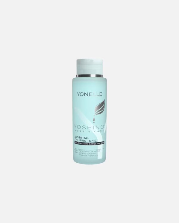 YONELLE tonik kojący, tonik do skóry wrażliwej, tonik nawilżający Yonelle, Yoshino Pure & Care tonik, esencjonalny tonik na noc i dzień, kosmetyk do cery naczynkowej, tonik łagodzący zaczerwienienia