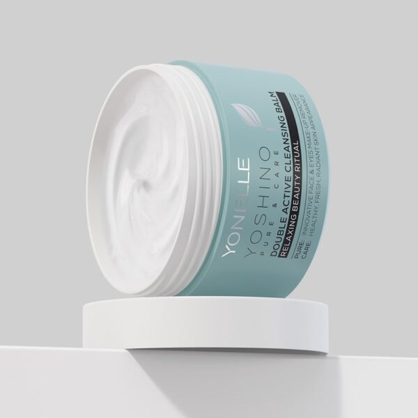 YONELLE Double Active Cleansing Balm, balsam oczyszczający 2-w-1, balsam do demakijażu Yonelle, cleansing balm relaksujący rytuał, kosmetyk do twarzy dla skóry wrażliwej, produkt demakijażu i pielęgnacji, naturalny balsam oczyszczający