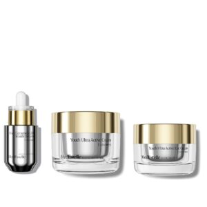 zestaw do cery dojrzałej Medestelle exosomes, krem do twarzy, krem pod oczy, serum rewitalizacyjne. KOmpletny zestaw kosmetykó do cery dojrzałej