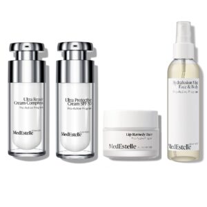 Zestaw medestelle pro-active, inteligentny zestaw do podstawwej pielegnacji, krem naprawczy, krem z SPF, mgiełka-tonik, balam do ust